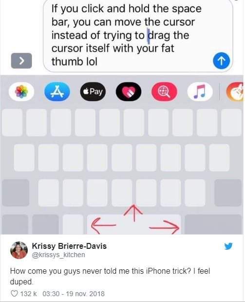 iOS keyboard tricks