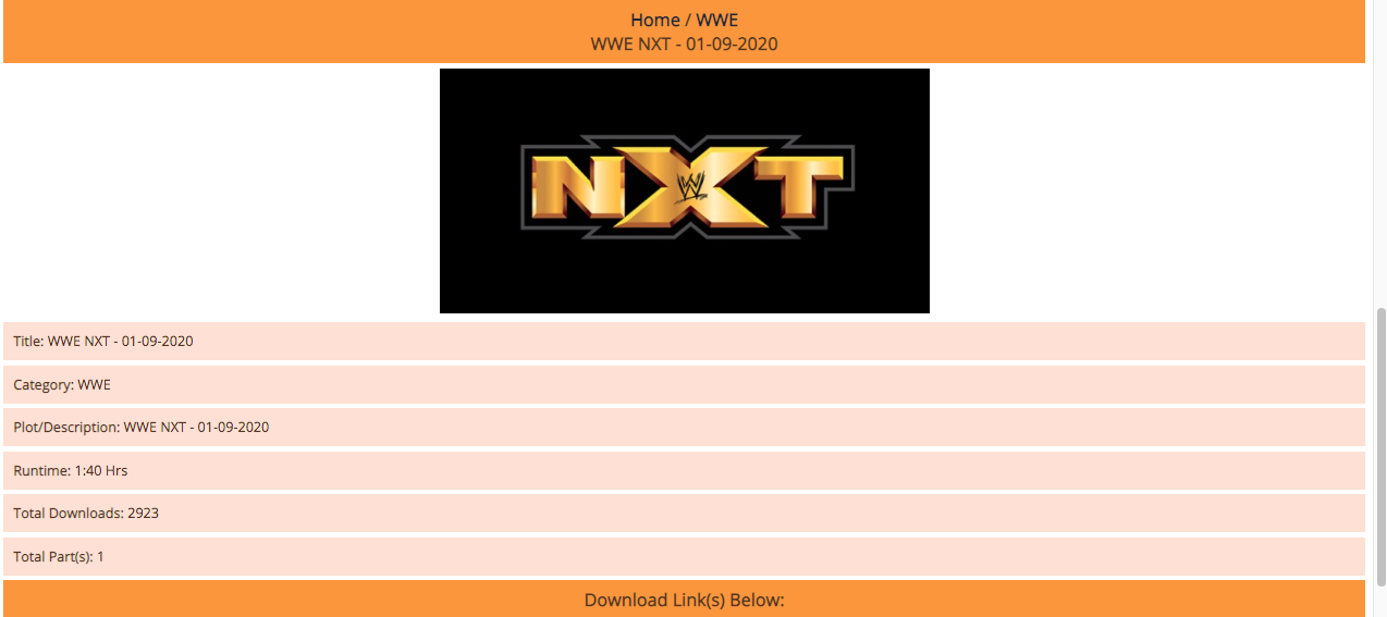Mp4Mania WWE NXT Download