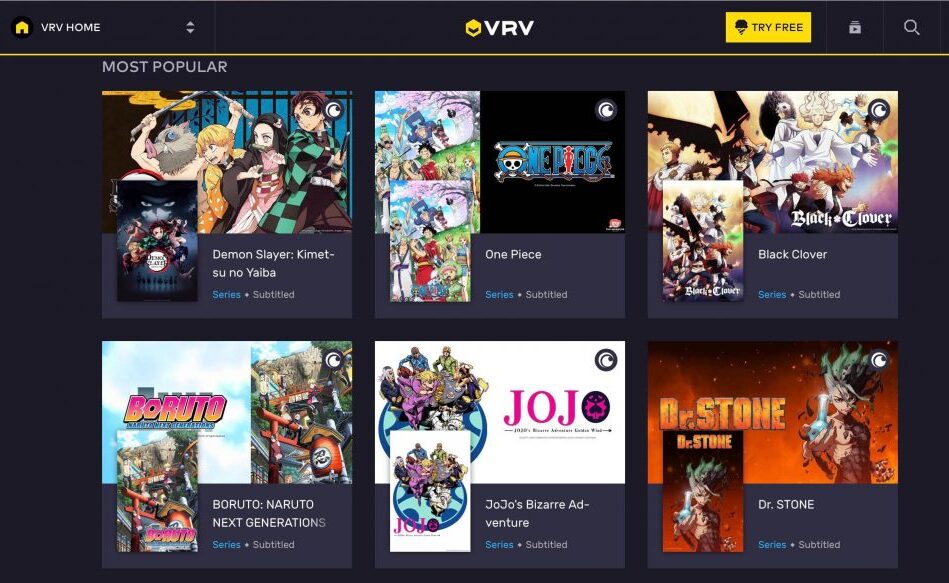 VRV co - Best sites like AnimeKisa Alternatives