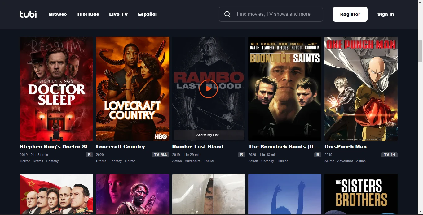 Tubi App: Watch Free Movies and TV Shows Online