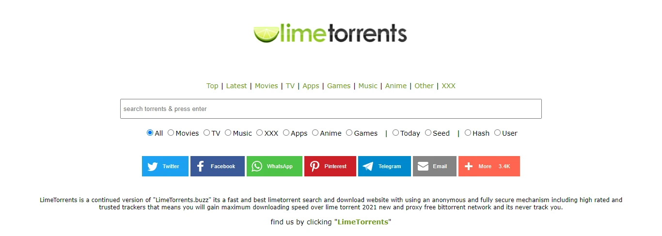 LimeTorrents - Free Hindi Dubbed Movies Download Websites