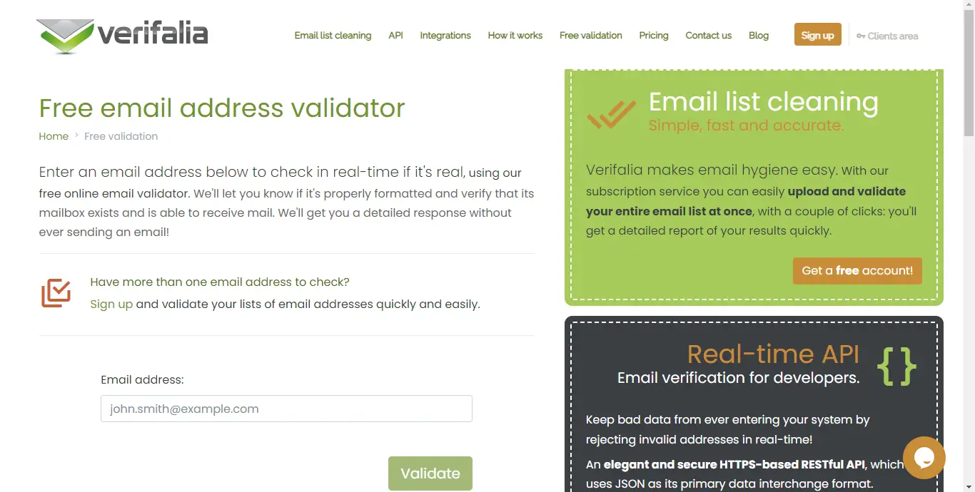 verifalia Best Free Email Validator
